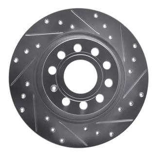 R1 Concepts EDZ-74055R Brake Rotor Drilled and Slotted Silver